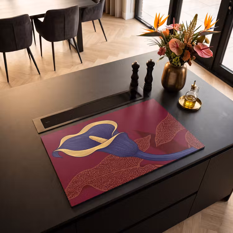 Inductie beschermer - Bloemen - Modern - Paars — 5