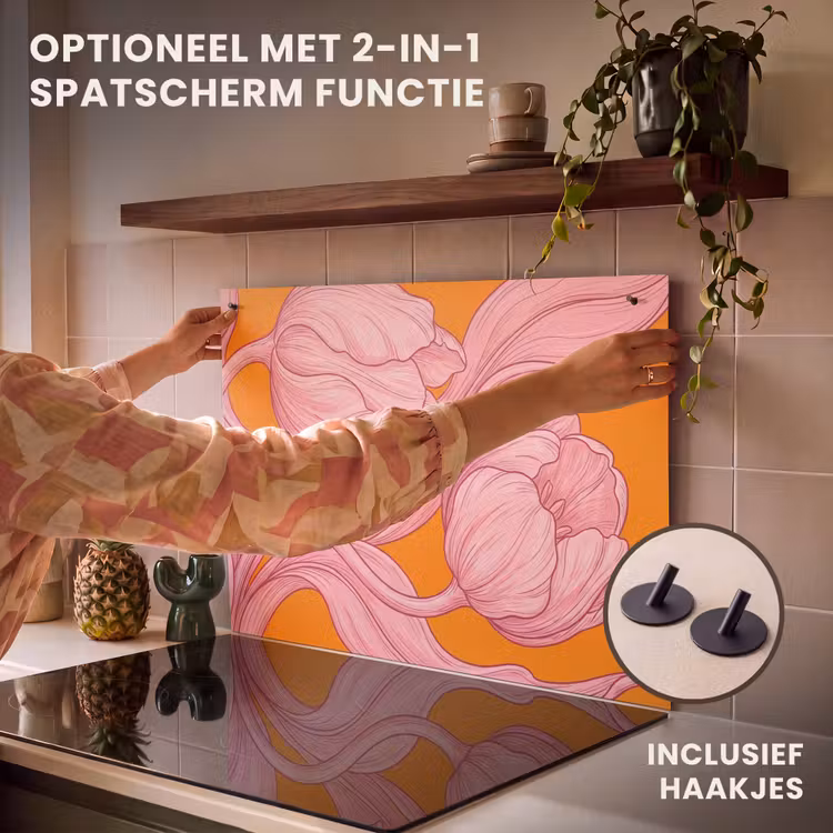 Inductie beschermer - Roze bloemen - Modern — 10