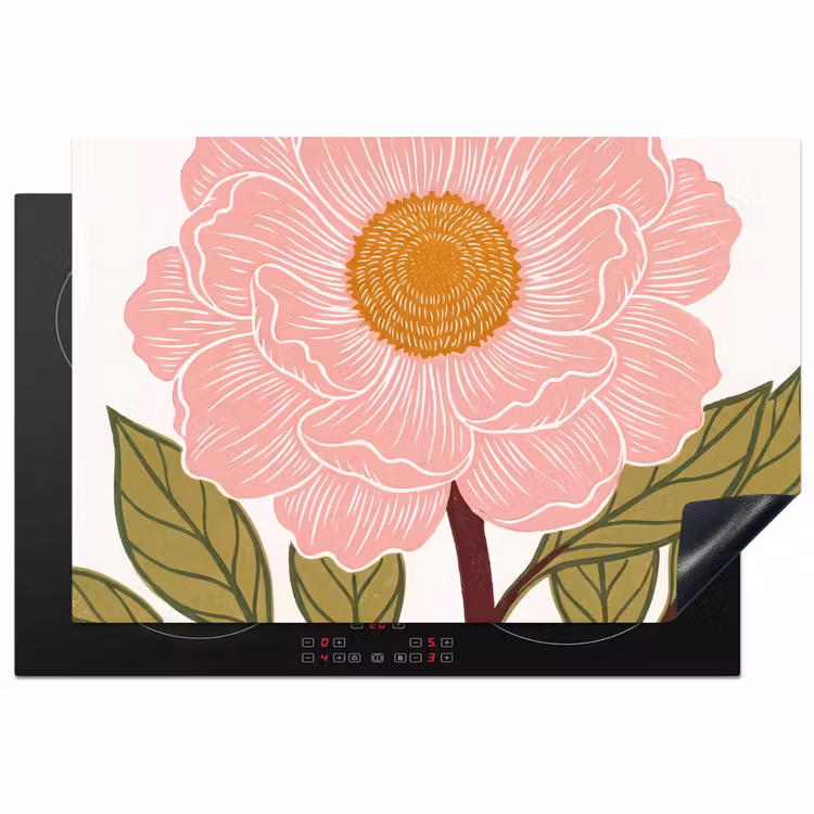 Inductie beschermer - Bloemen - Roze - Illustratie — 1