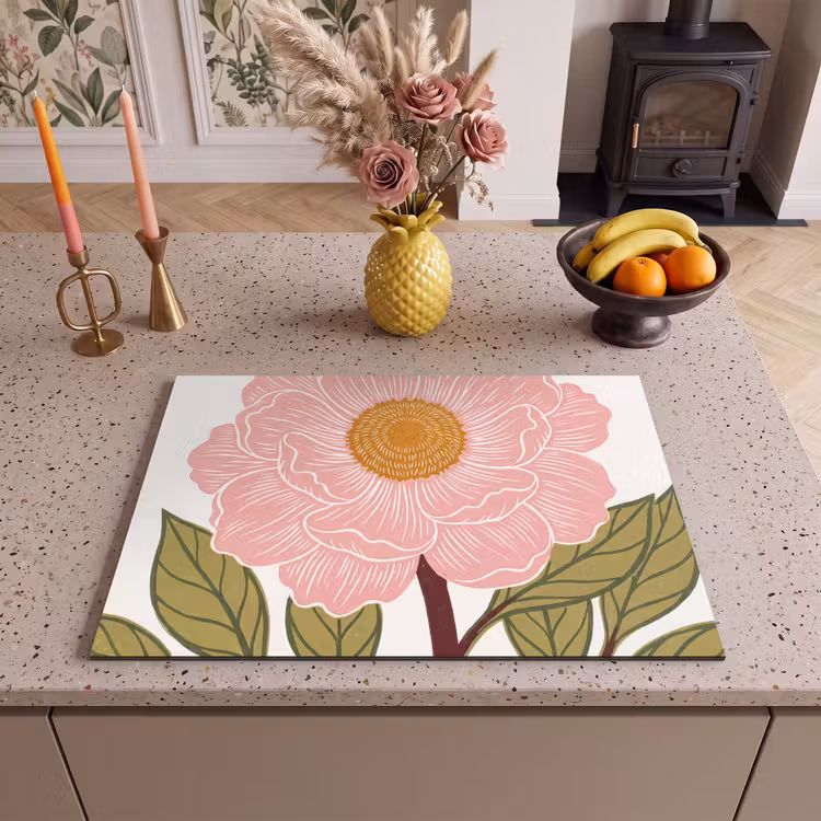 Inductie beschermer - Bloemen - Roze - Illustratie — 2