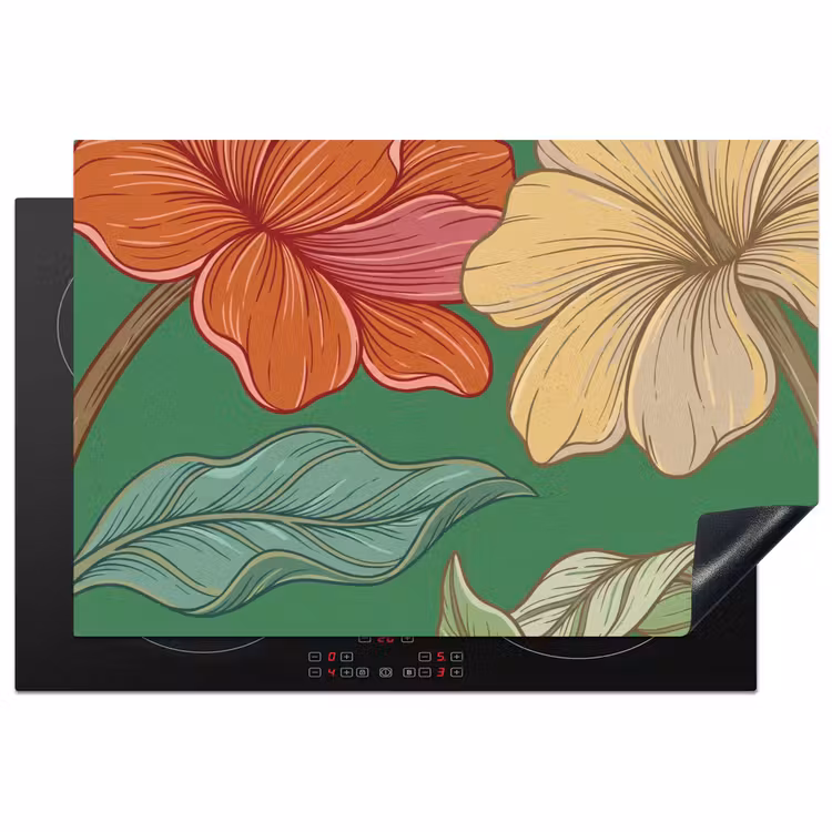 Inductie beschermer - Bloemen - Groen - Illustratie — 1