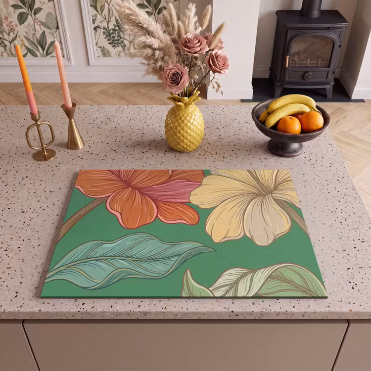 Inductie beschermer - Bloemen - Groen - Illustratie — 2