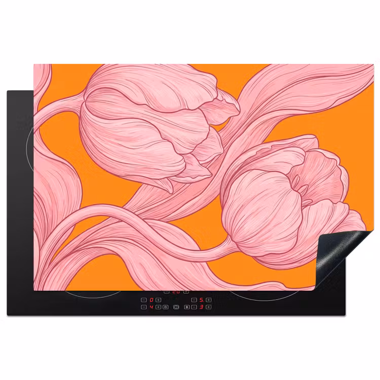Inductie beschermer - Roze bloemen - Modern — 1