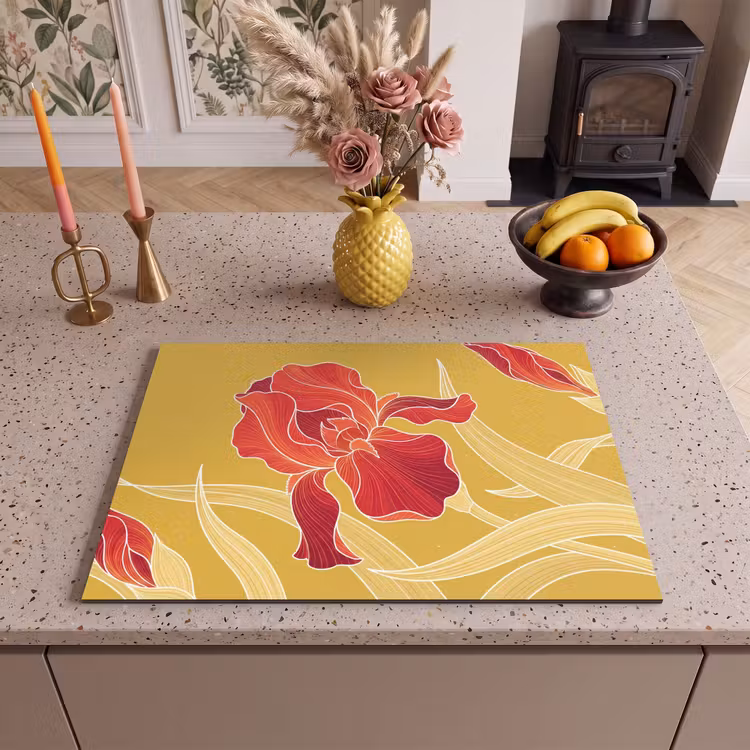 Inductie beschermer - Bloemen - Illustratie - Rood — 2