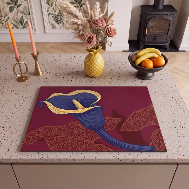 Inductie beschermer - Bloemen - Modern - Paars — 2