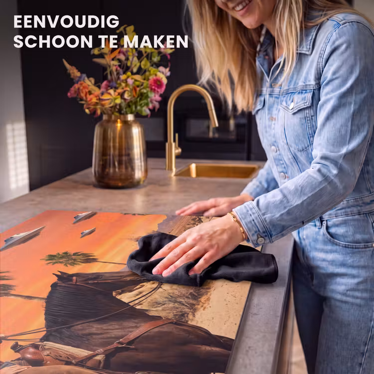 Inductie beschermer - Cowboy - Paard - Woestijn — 6