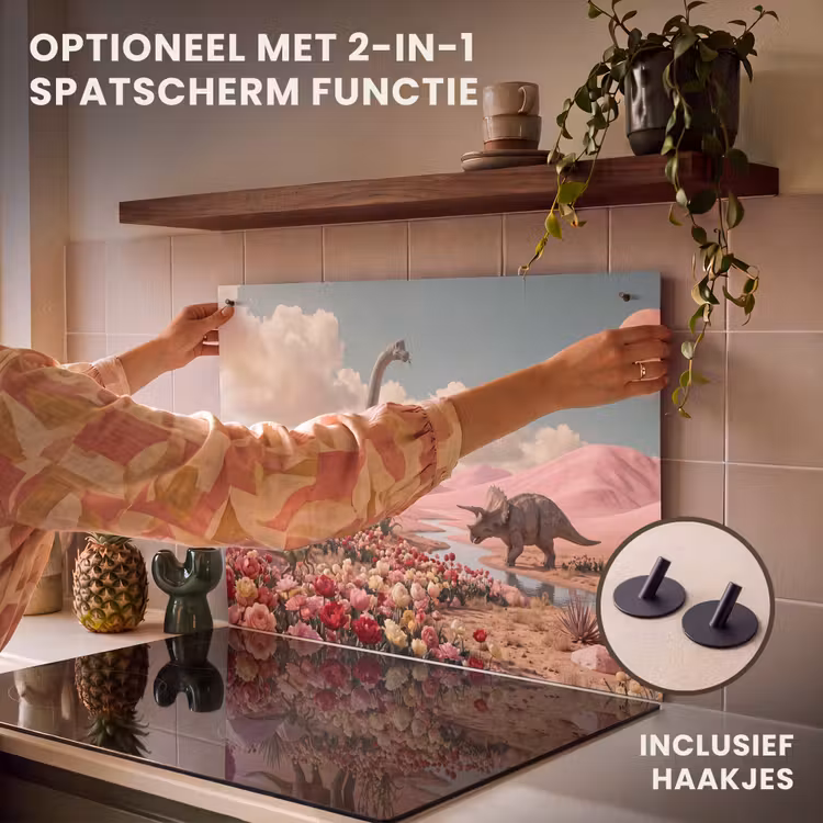 Inductie beschermer - Dinosaurus - Roze - Landschap — 10