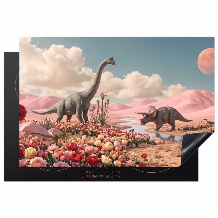 Inductie beschermer - Dinosaurus - Roze - Landschap — 1