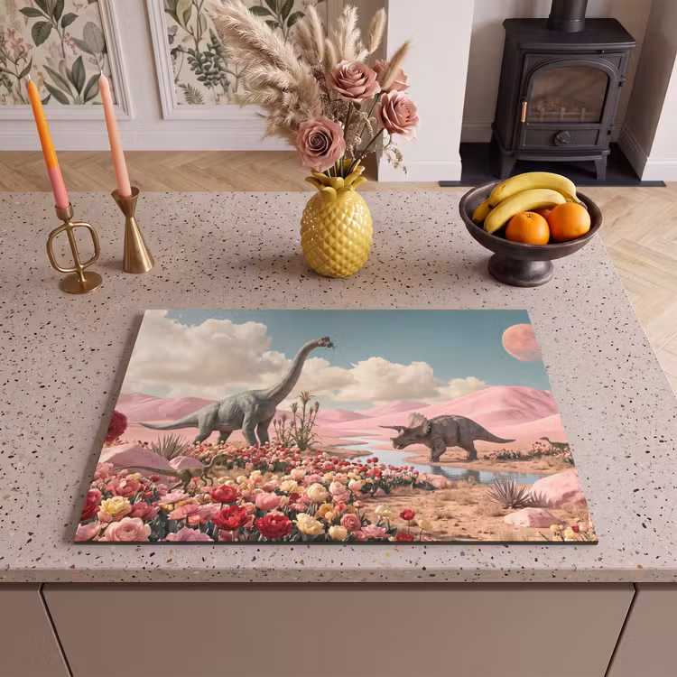 Inductie beschermer - Dinosaurus - Roze - Landschap — 2
