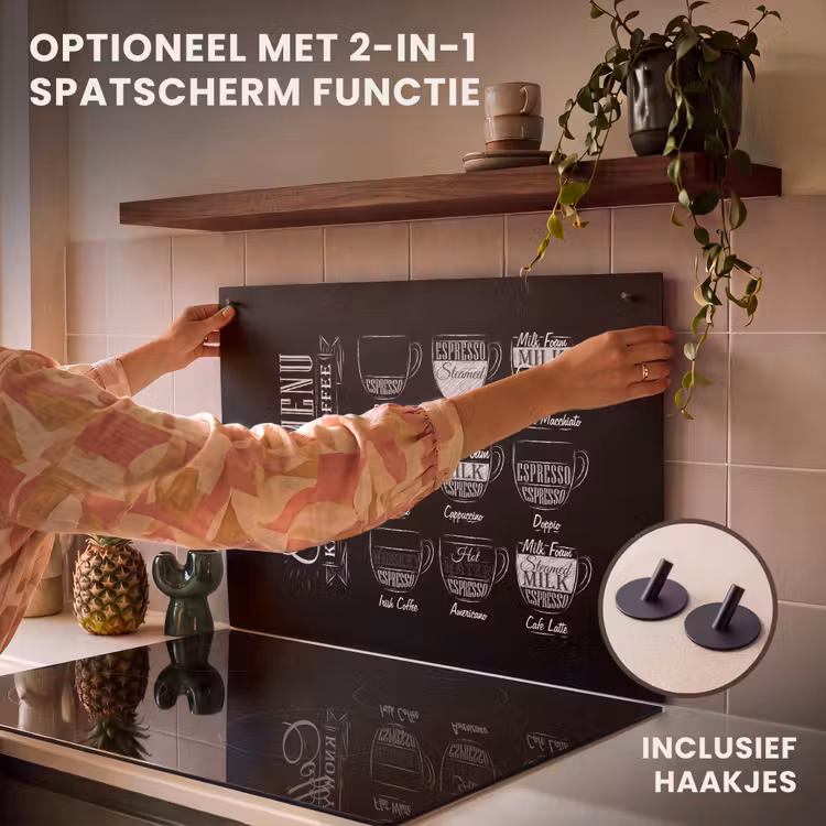 Inductie beschermer - Zwart-Wit Menukunst van Koffiespecialiteiten — 10