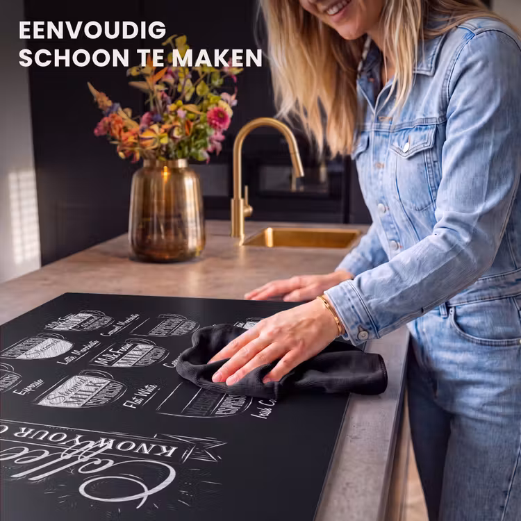 Inductie beschermer - Zwart-Wit Menukunst van Koffiespecialiteiten — 6