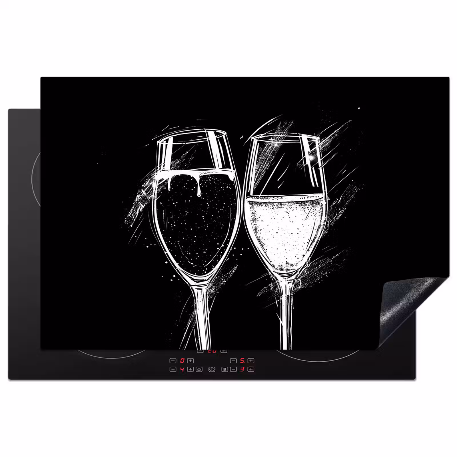 Inductie beschermer - Zwart-witte Toast — 1