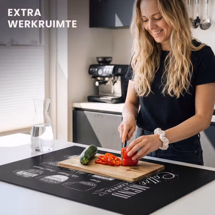 Inductie beschermer - Zwart-Wit Menukunst van Koffiespecialiteiten — 4
