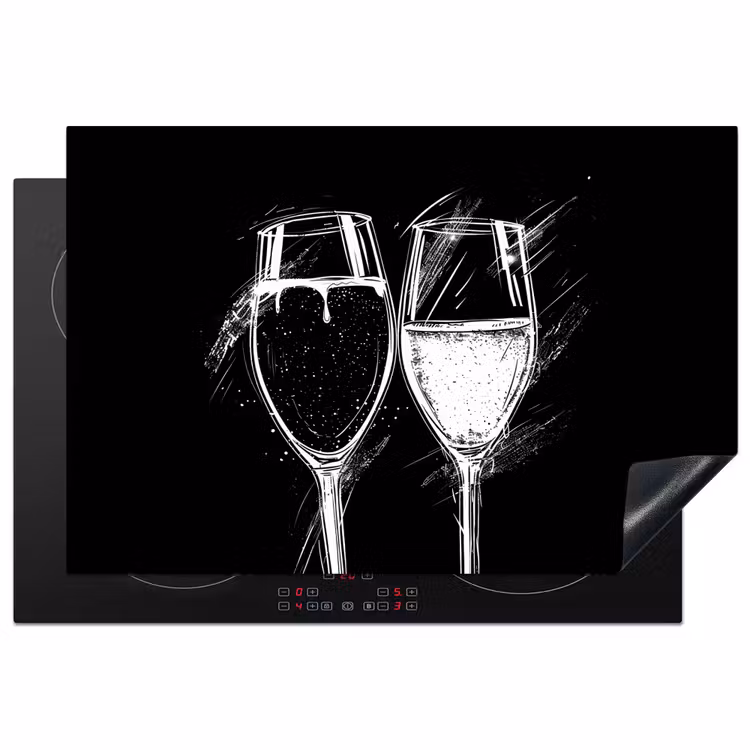 Inductie beschermer - Zwart-witte Toast — 1