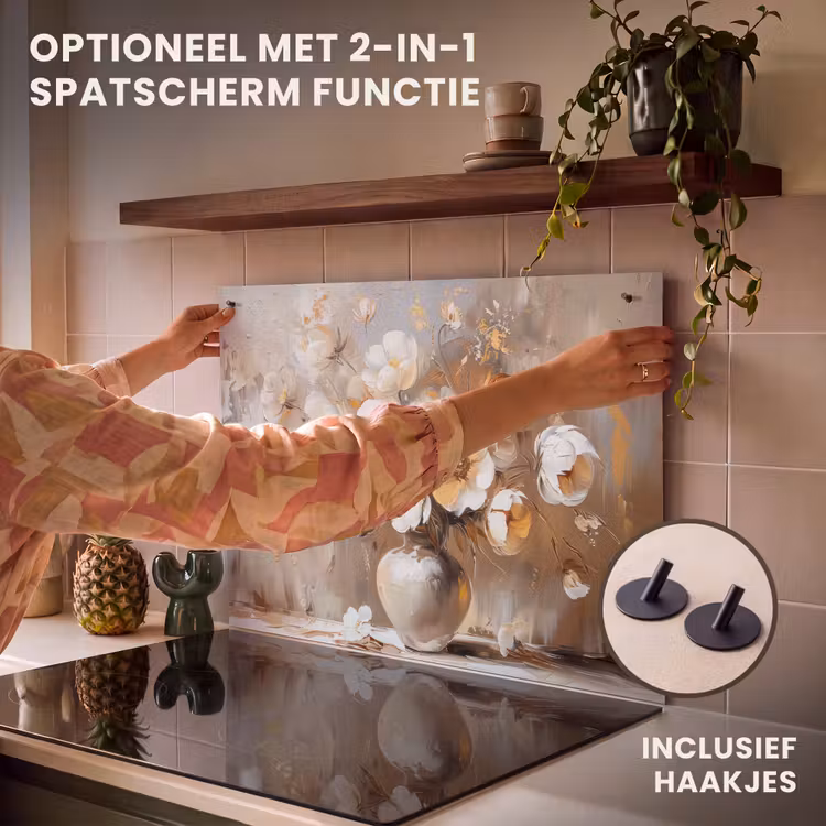 Inductie beschermer - Vaas - Bloemen - Kunst - Goud — 10