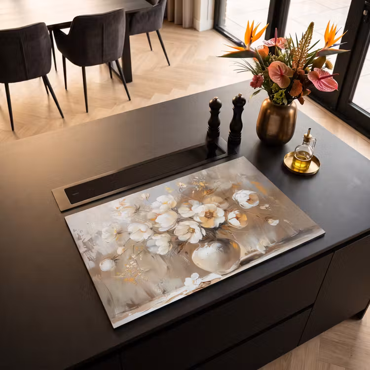 Inductie beschermer - Vaas - Bloemen - Kunst - Goud — 5