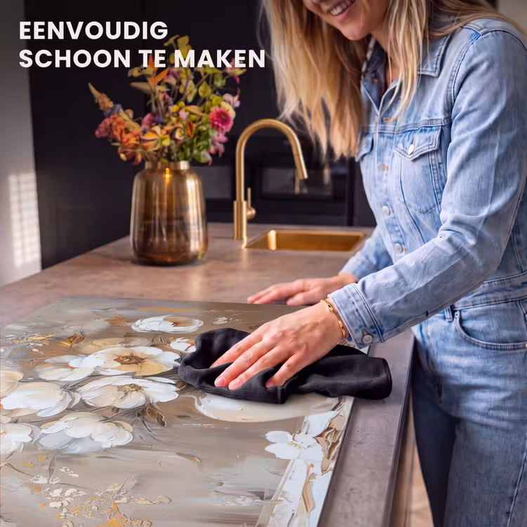 Inductie beschermer - Vaas - Bloemen - Kunst - Goud — 6