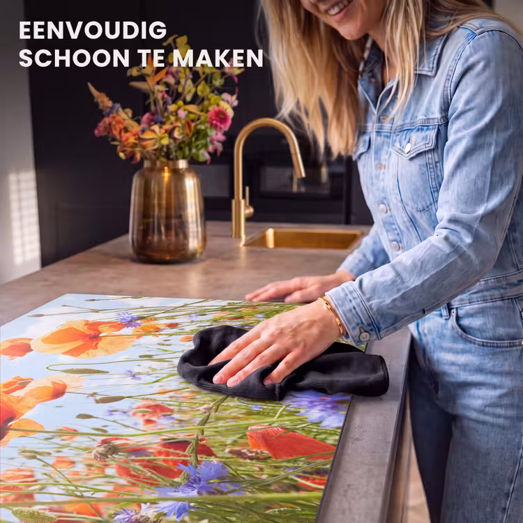 Inductie beschermer - Zomerdans van Klaprozen en Korenbloemen — 6