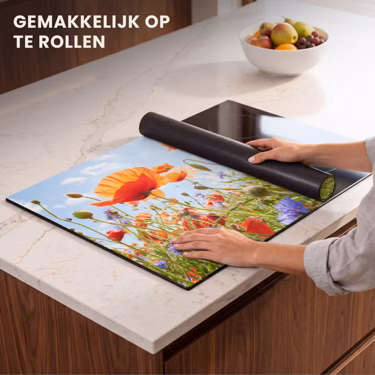 Inductie beschermer - Zomerdans van Klaprozen en Korenbloemen — 7