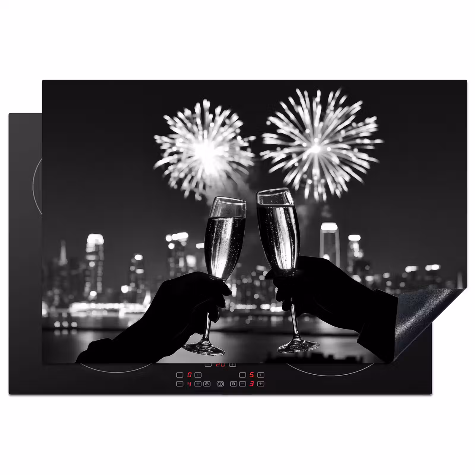 Inductie beschermer - Vuurwerk - Proosten - Skyline - Champagne — 1