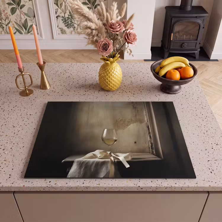 Inductie beschermer - Strik - Beige - Witte - Wijn — 2