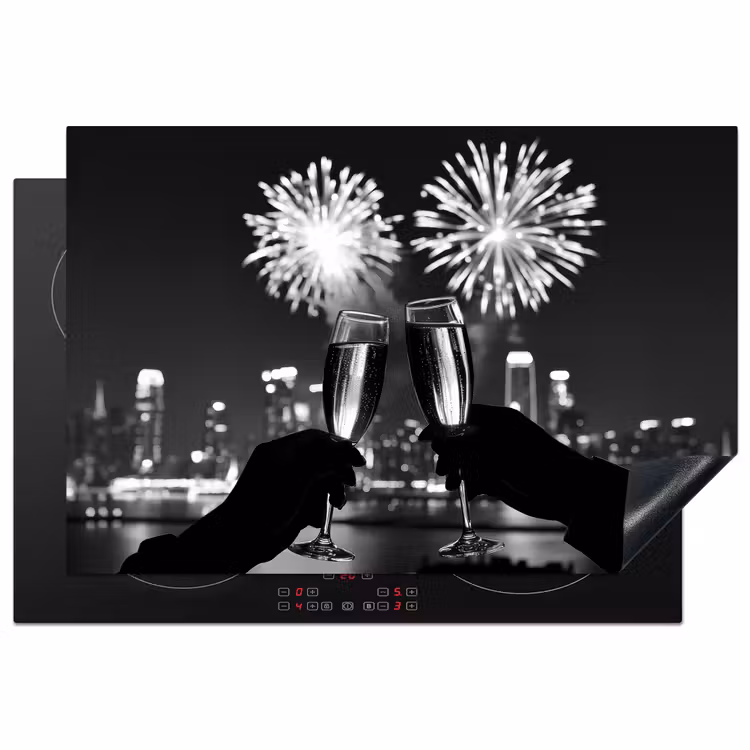 Inductie beschermer - Vuurwerk - Proosten - Skyline - Champagne — 1