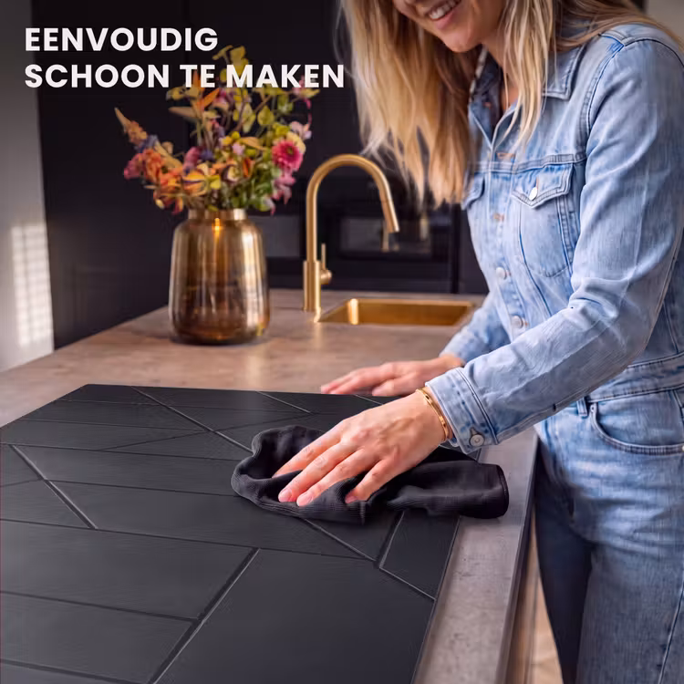 Inductie beschermer - Zwart - Geometrisch - Tegeltjes — 6