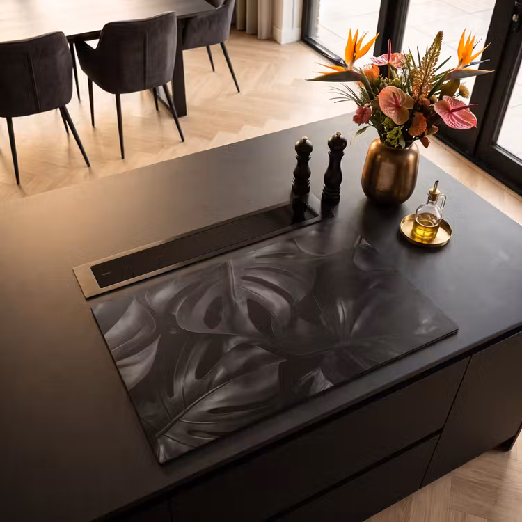Inductie beschermer - Zwart - Monstera - Bladeren — 5