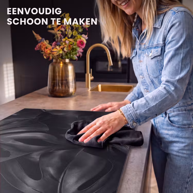 Inductie beschermer - Zwart - Monstera - Bladeren — 6