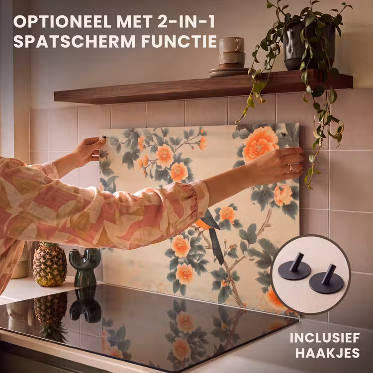 Inductie beschermer - Vogel - Tak - Bloemen - Oranje — 10