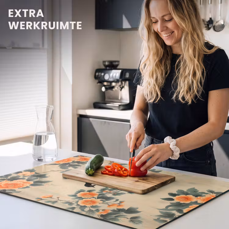 Inductie beschermer - Vogel - Tak - Bloemen - Oranje — 4