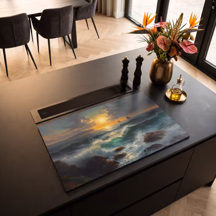 Inductie beschermer - Zee - Zon - Golven - Rotsen — 5
