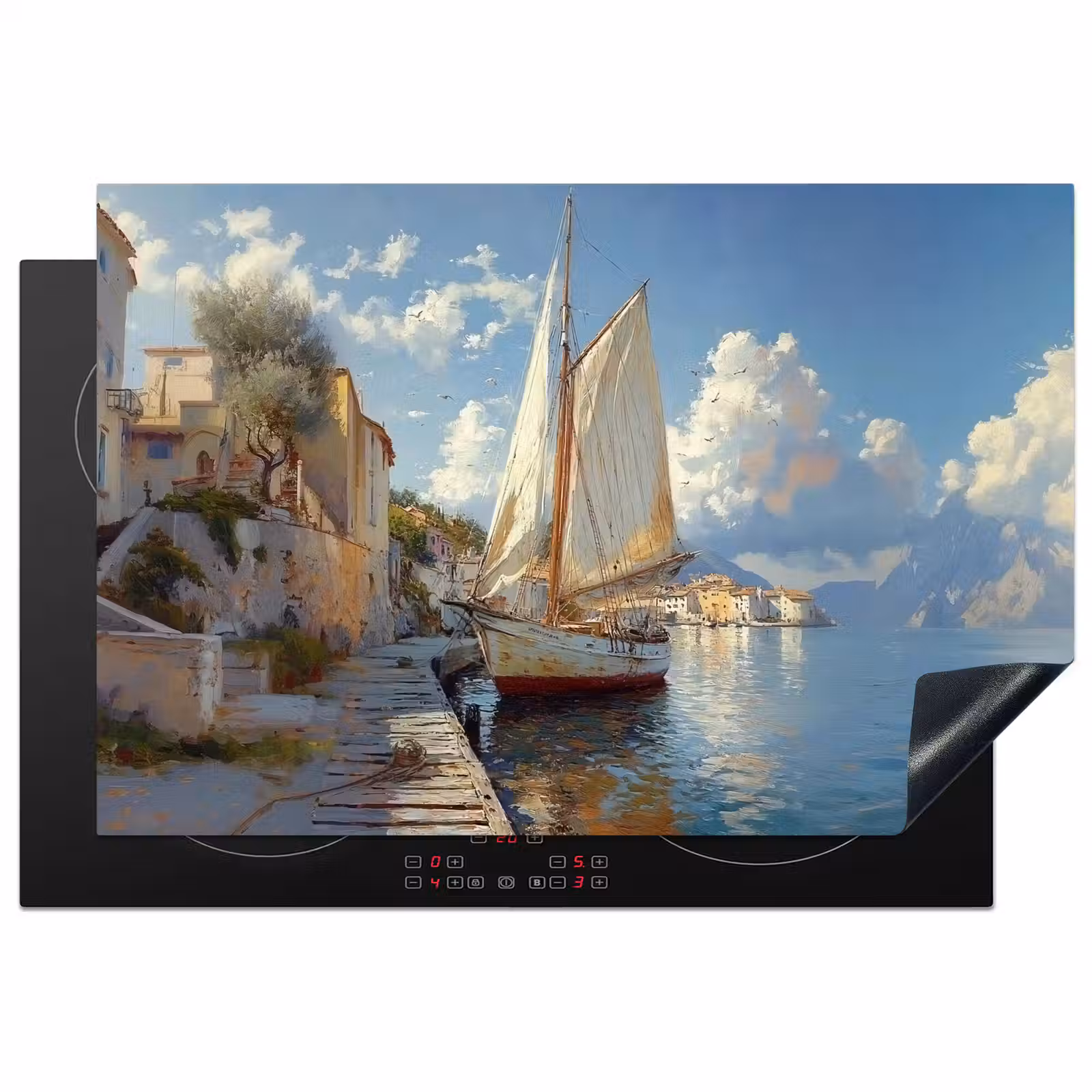 Inductie beschermer - Zeilschip - Huizen - Kade - Zee — 1