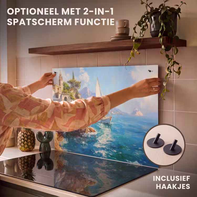 Inductie beschermer - Zeilboot - Rotsen - Kust - Huizen — 10