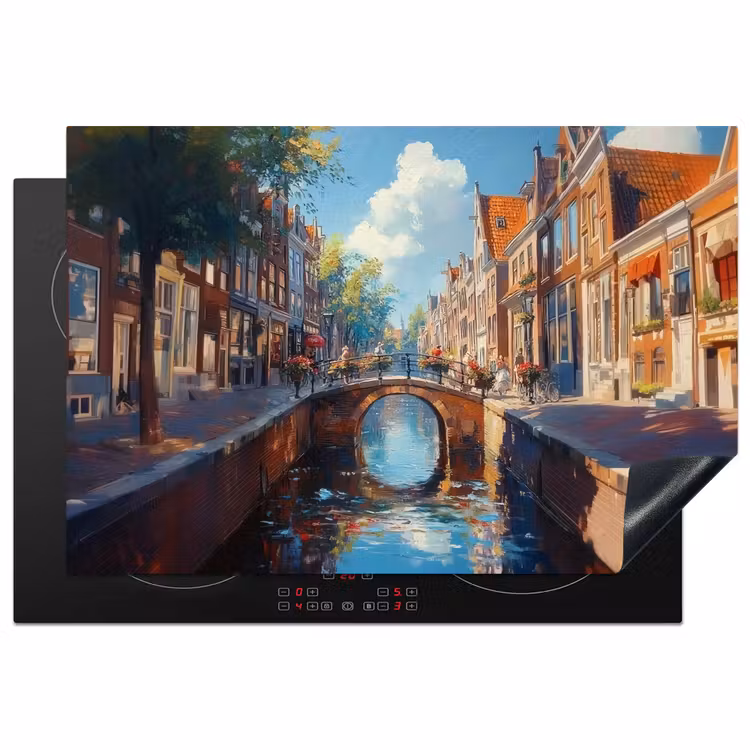 Inductie beschermer - Stad - Gracht - Zon - Fietsen — 1