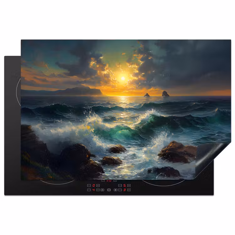 Inductie beschermer - Zee - Zon - Golven - Rotsen — 1