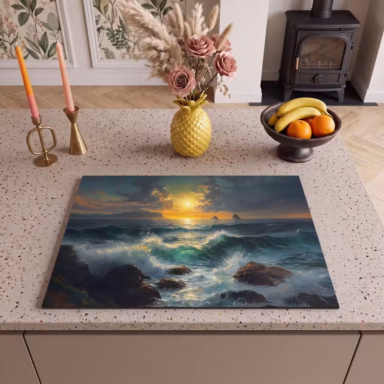 Inductie beschermer - Zee - Zon - Golven - Rotsen — 2