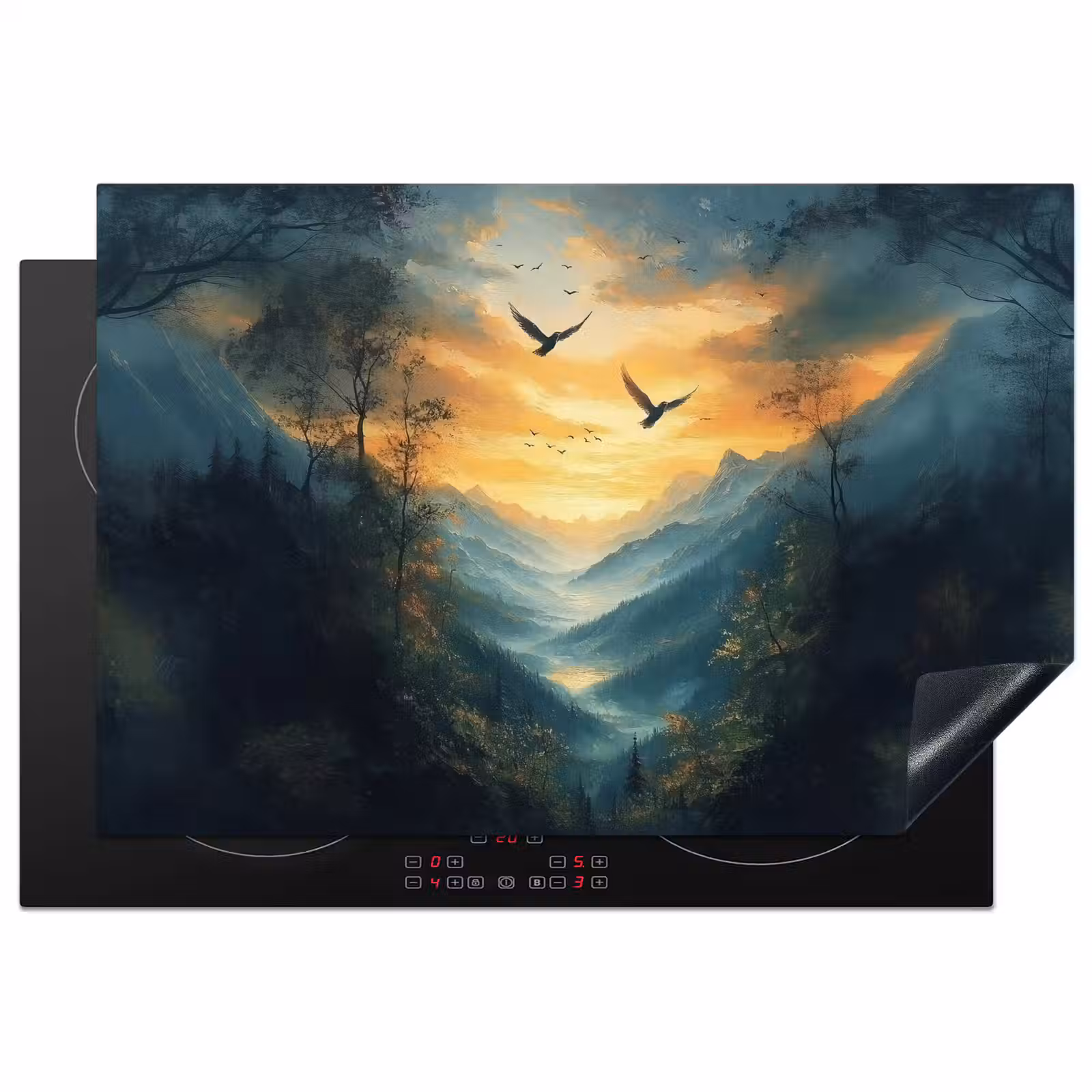 Inductie beschermer - Vogels - Zon - Bomen - Groen — 1