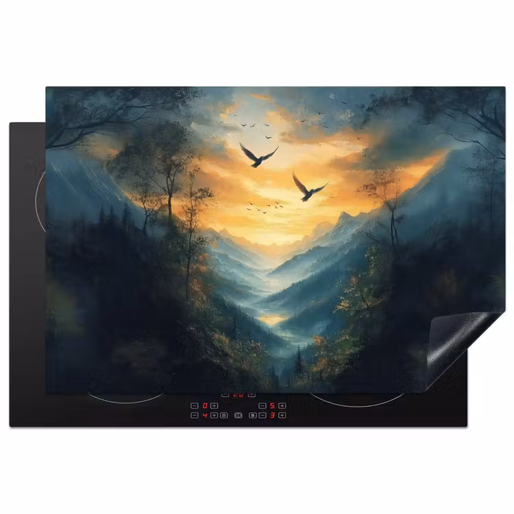 Inductie beschermer - Vogels - Zon - Bomen - Groen — 1
