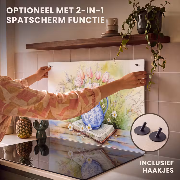 Inductie beschermer - Vaas - Delftsblauw - Madeliefjes — 10