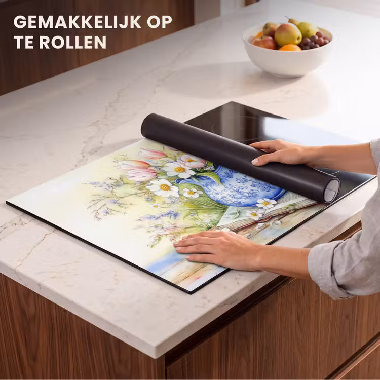 Inductie beschermer - Vaas - Delftsblauw - Madeliefjes — 7