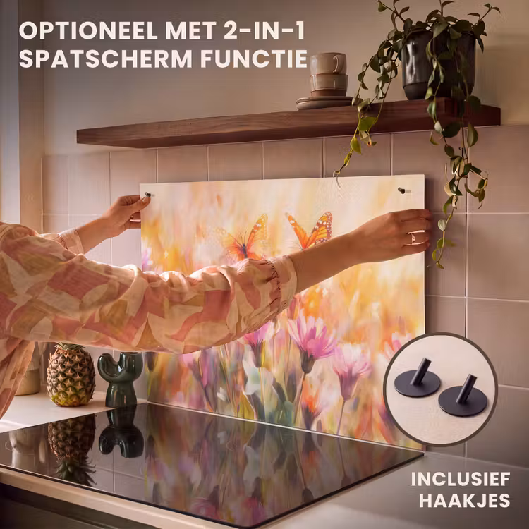Inductie beschermer - Vlinders - Oranje - Bloemen — 10