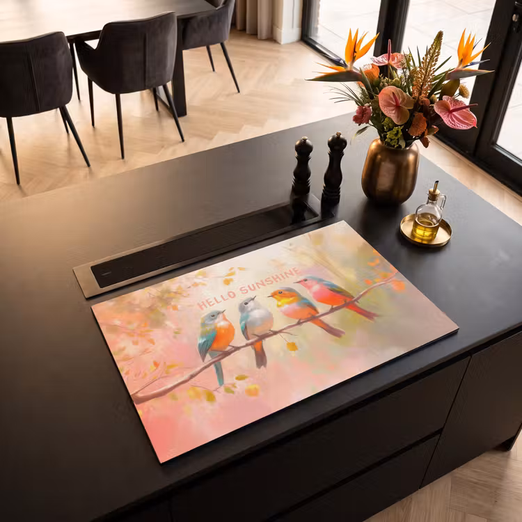 Inductie beschermer - Vogels - Tak - Quote - Roze — 5