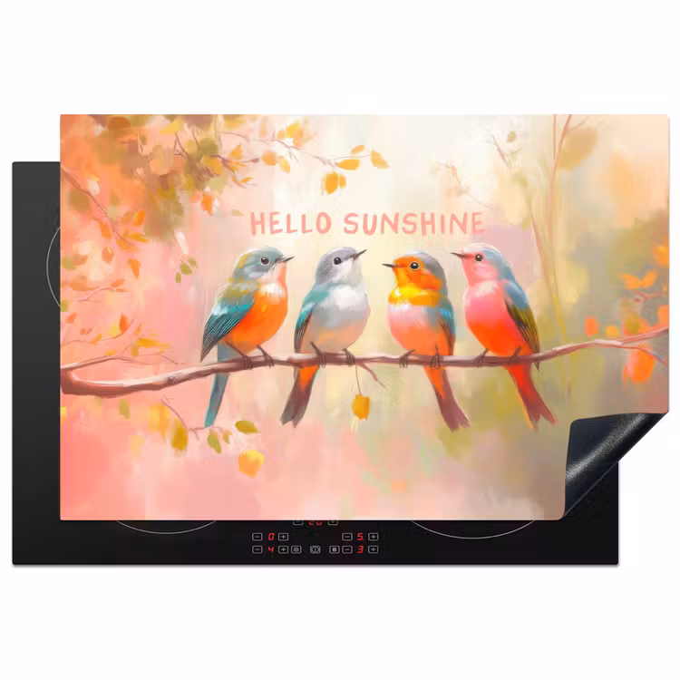 Inductie beschermer - Vogels - Tak - Quote - Roze — 1