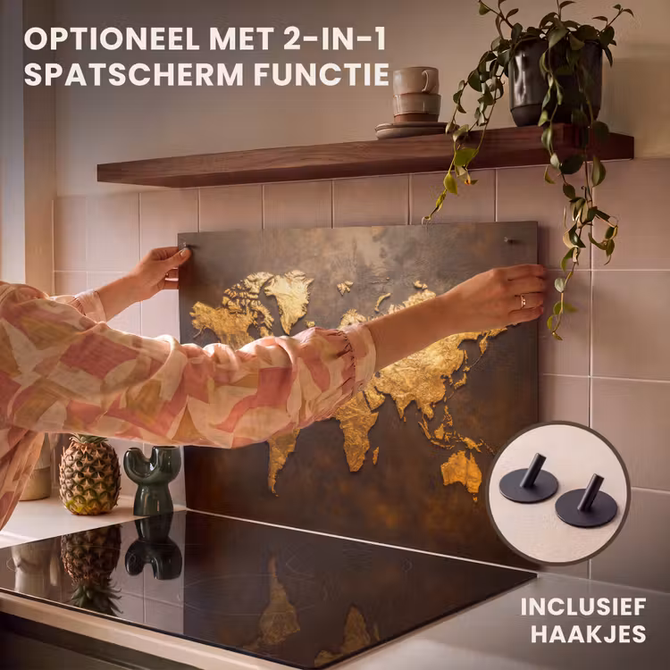 Inductie beschermer - Wereldkaart - Goud - Roest — 10