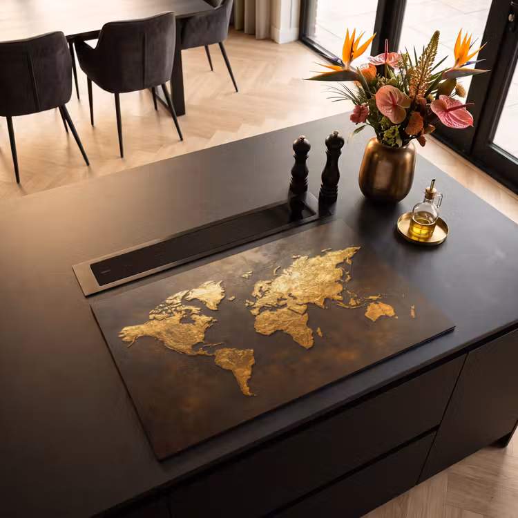 Inductie beschermer - Wereldkaart - Goud - Roest — 5