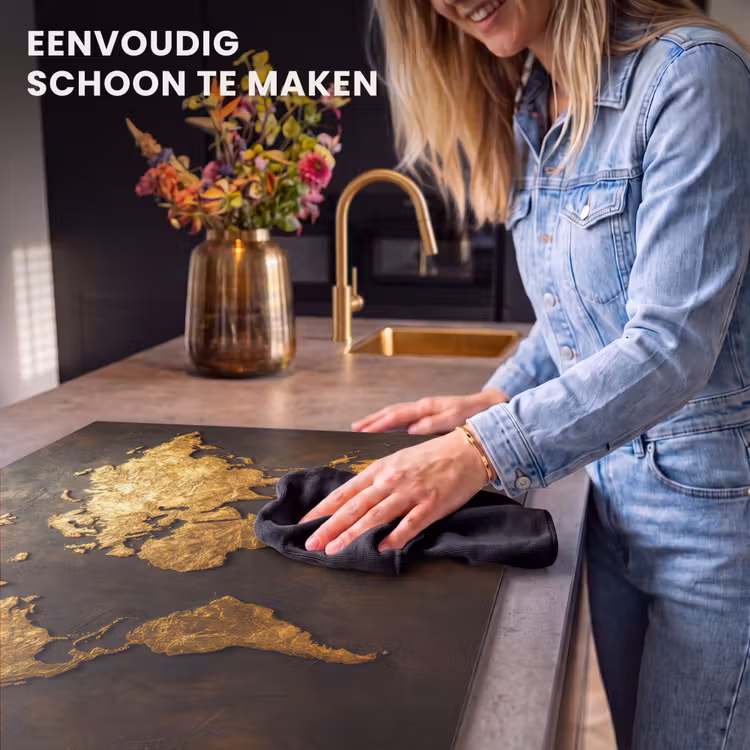 Inductie beschermer - Wereldkaart - Goud - Roest — 6