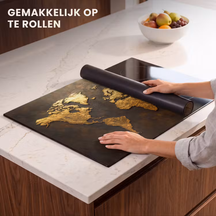 Inductie beschermer - Wereldkaart - Goud - Roest — 7