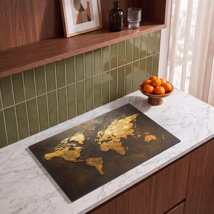 Inductie beschermer - Wereldkaart - Goud - Roest — 8