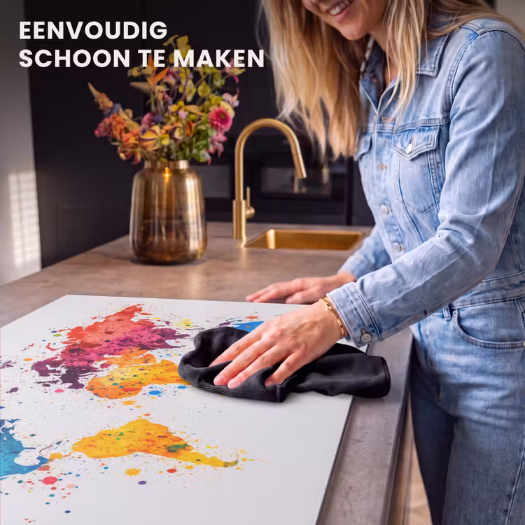 Inductie beschermer - Wereldkaart - Graffiti - Kleurrijk — 6